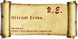 Ullrich Erika névjegykártya